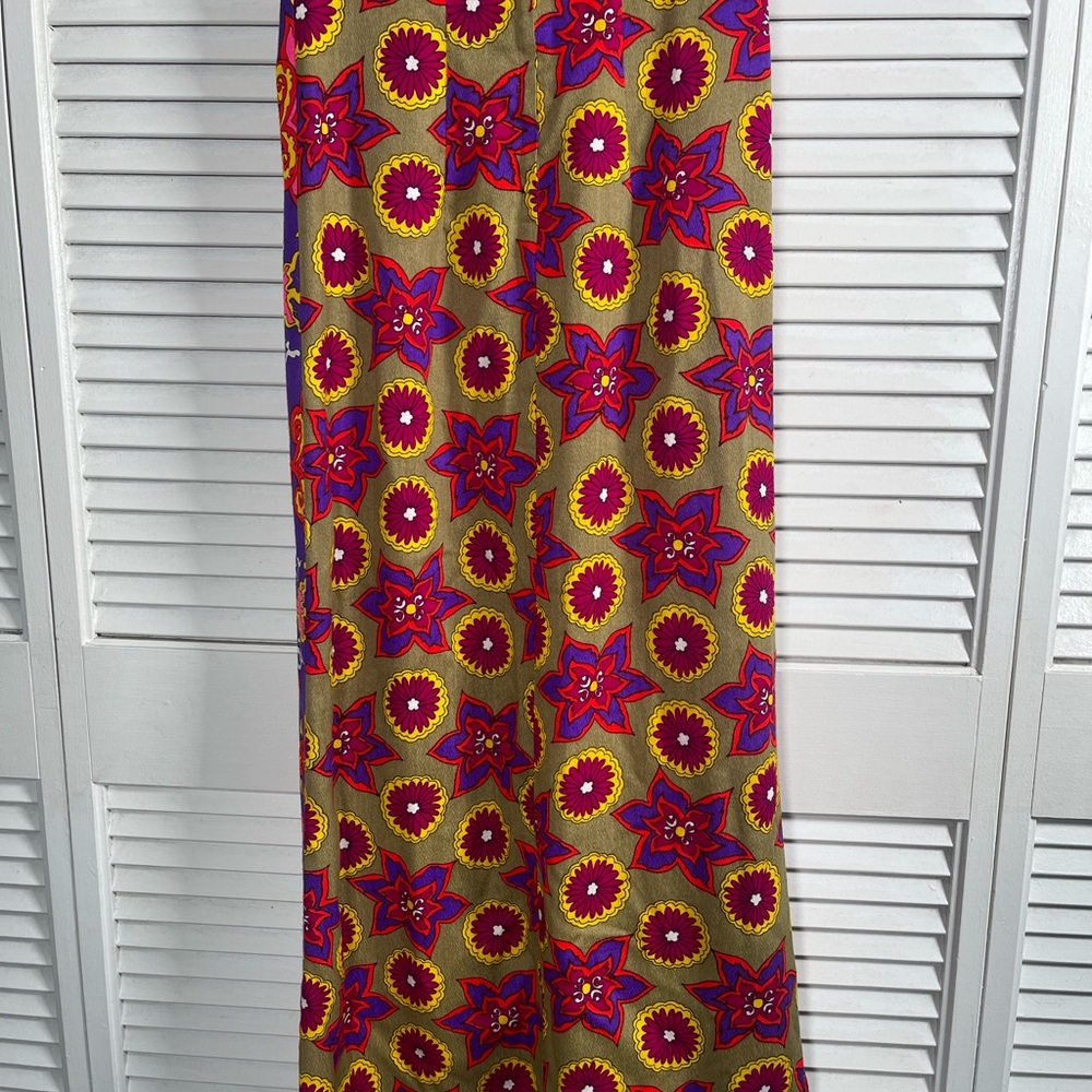 Vintage Lauhala Hawaiian Maxi Dress β Psychedelic Floral Print - Picture 7 of 13